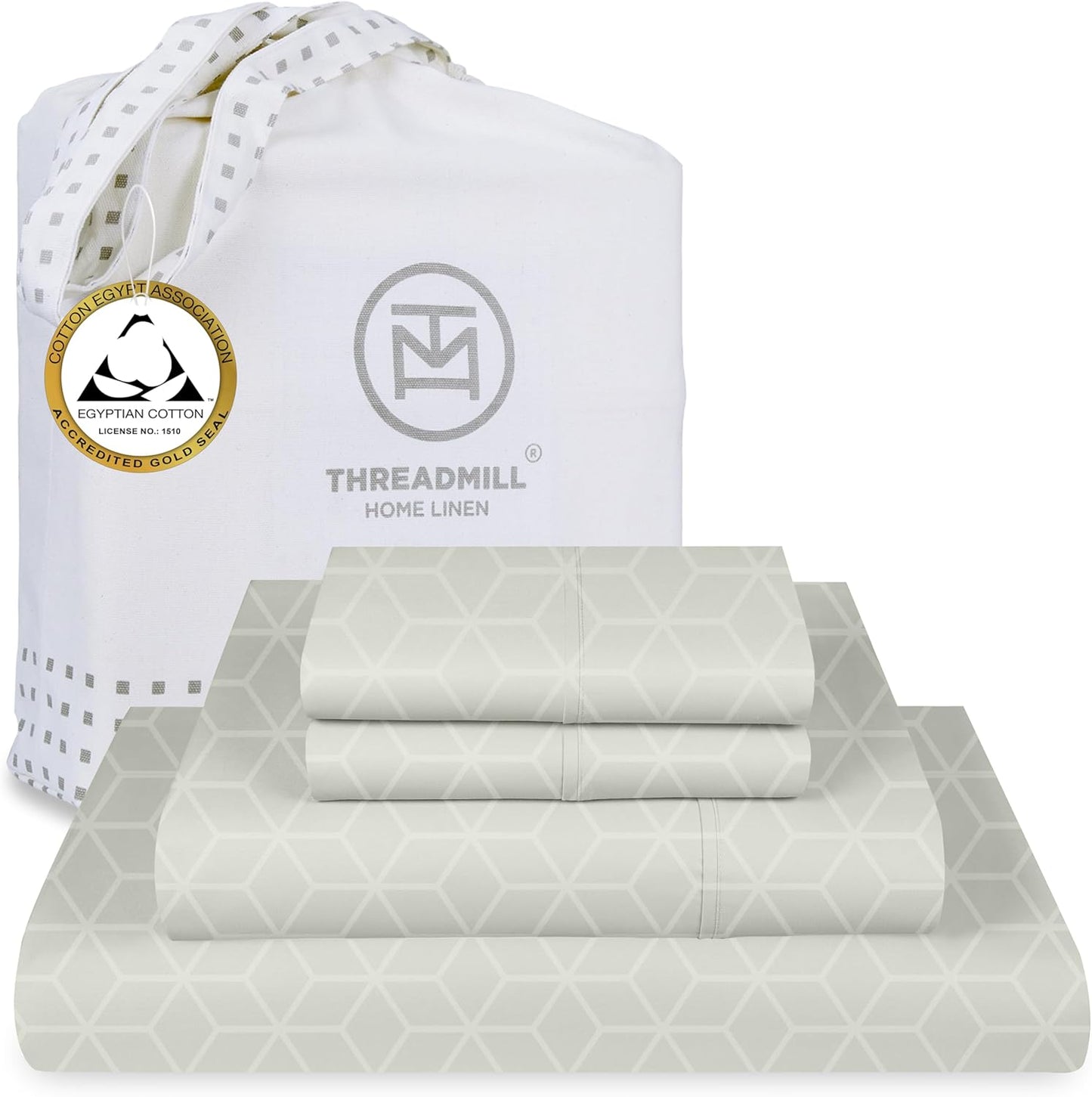 Egyptian Cotton Full Size Sheet Set | 100% Certified Egyptian Cotton Sheets for Full Size Bed | Full Bed Sheets Set 16" Deep Pocket | Soft Sateen 4-Piece Cooling Bedding Set | White