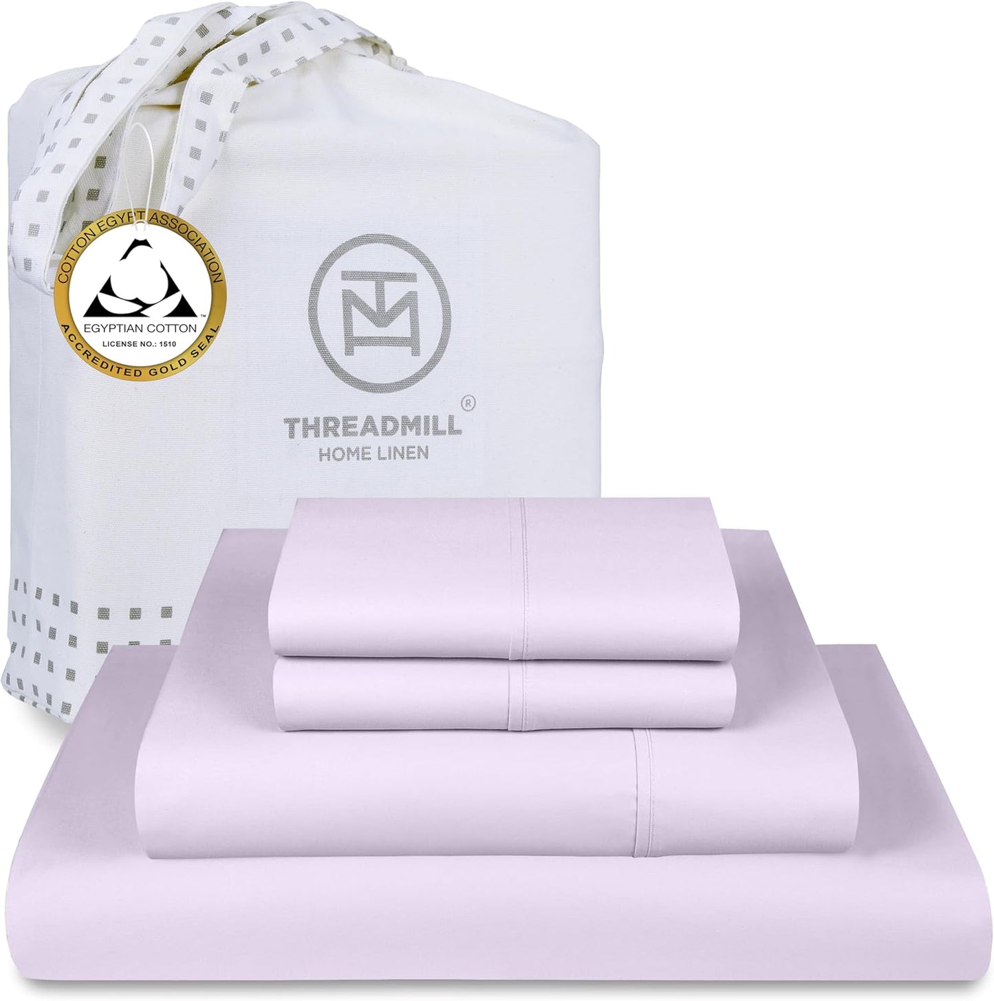 Egyptian Cotton Full Size Sheet Set | 100% Certified Egyptian Cotton Sheets for Full Size Bed | Full Bed Sheets Set 16" Deep Pocket | Soft Sateen 4-Piece Cooling Bedding Set | White