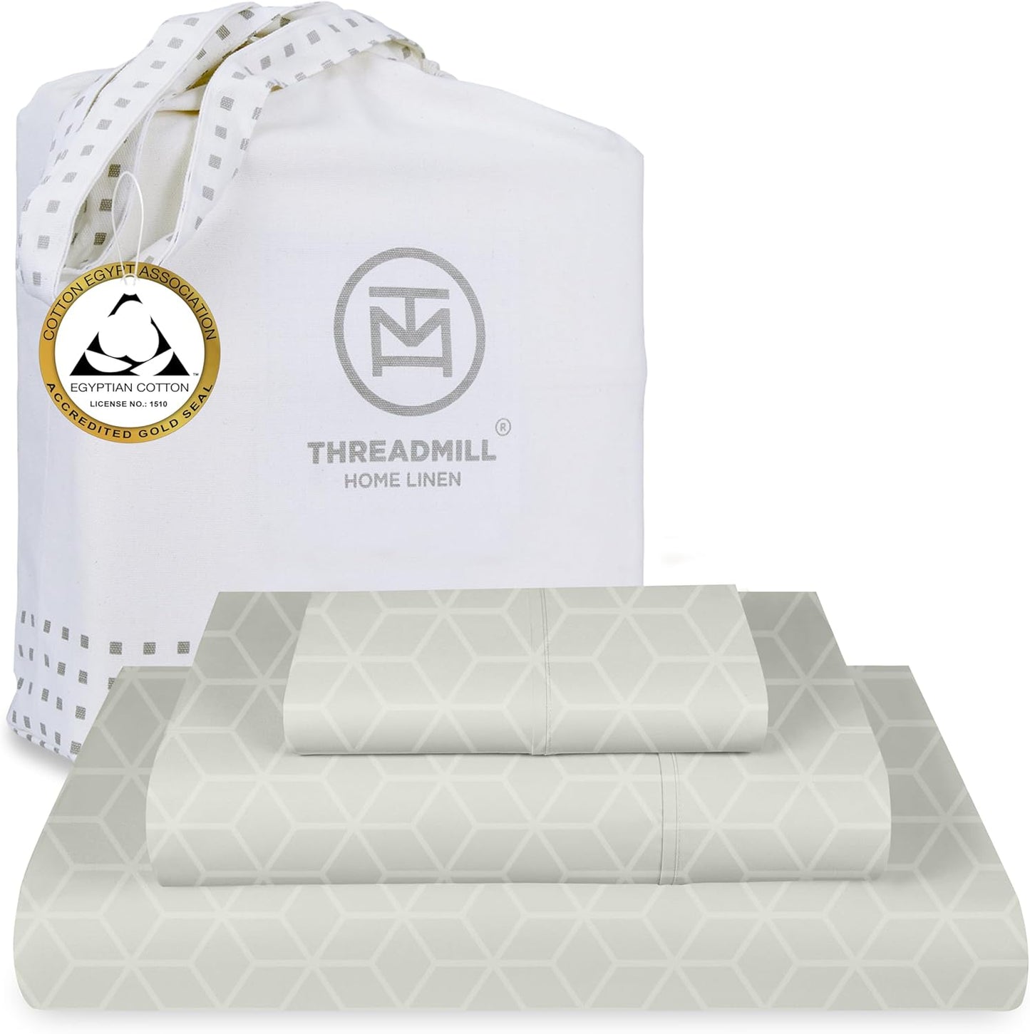 Egyptian Cotton Full Size Sheet Set | 100% Certified Egyptian Cotton Sheets for Full Size Bed | Full Bed Sheets Set 16" Deep Pocket | Soft Sateen 4-Piece Cooling Bedding Set | White