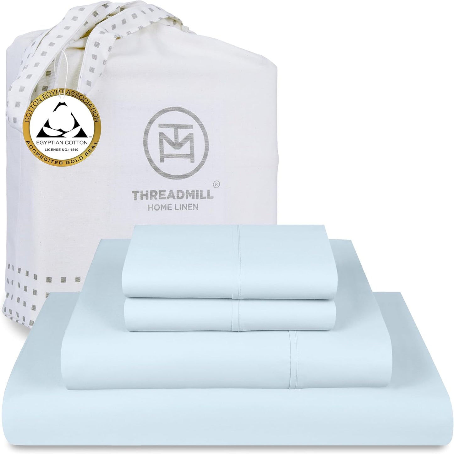 Egyptian Cotton Full Size Sheet Set | 100% Certified Egyptian Cotton Sheets for Full Size Bed | Full Bed Sheets Set 16" Deep Pocket | Soft Sateen 4-Piece Cooling Bedding Set | White