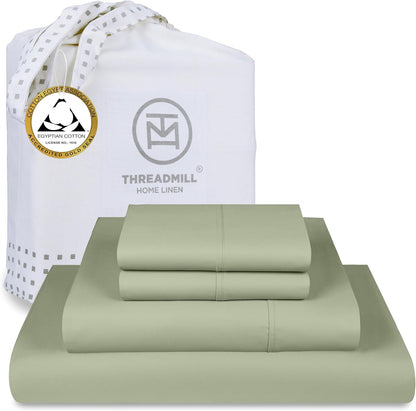 Egyptian Cotton Full Size Sheet Set | 100% Certified Egyptian Cotton Sheets for Full Size Bed | Full Bed Sheets Set 16" Deep Pocket | Soft Sateen 4-Piece Cooling Bedding Set | White