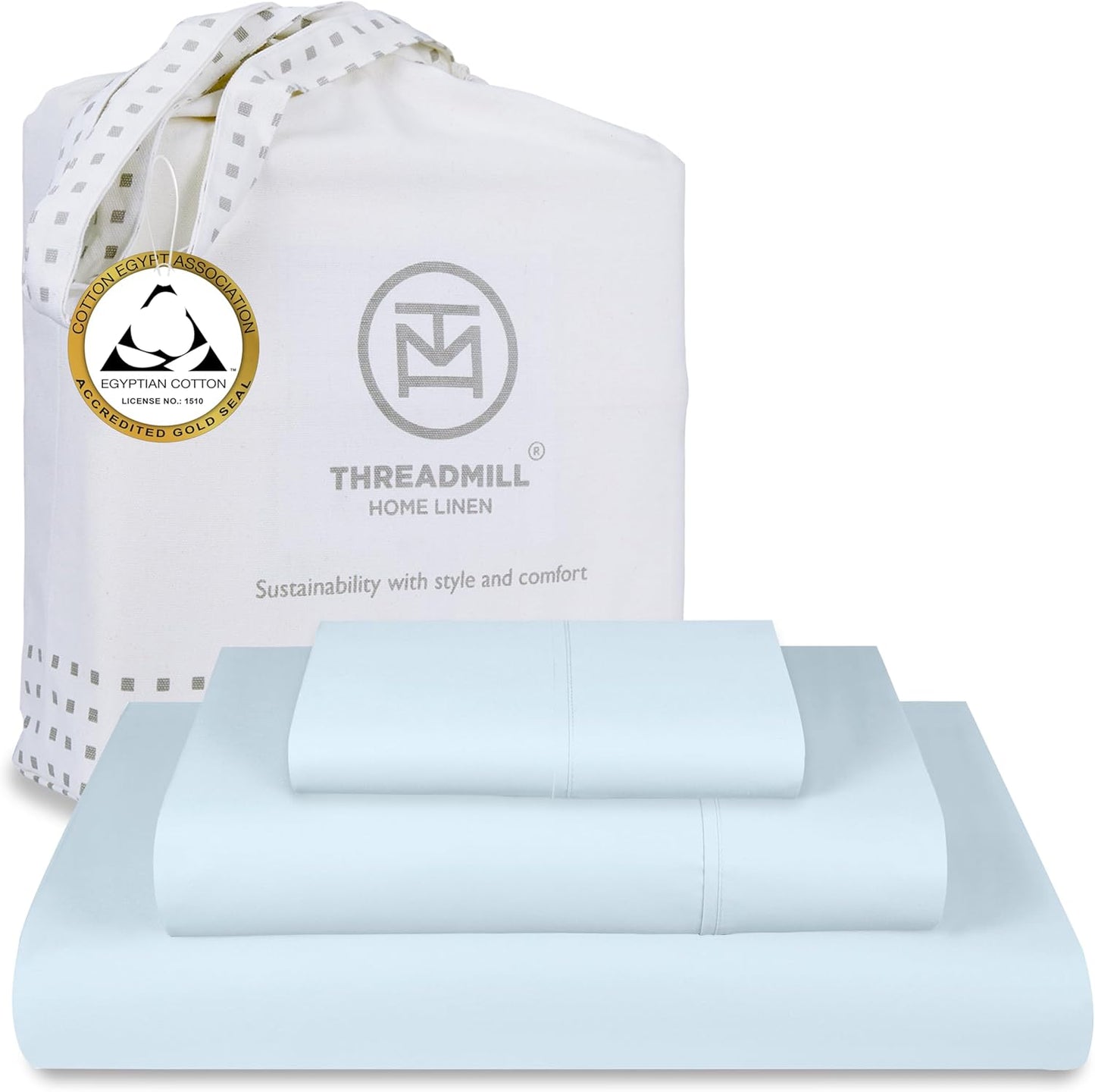 Egyptian Cotton Full Size Sheet Set | 100% Certified Egyptian Cotton Sheets for Full Size Bed | Full Bed Sheets Set 16" Deep Pocket | Soft Sateen 4-Piece Cooling Bedding Set | White