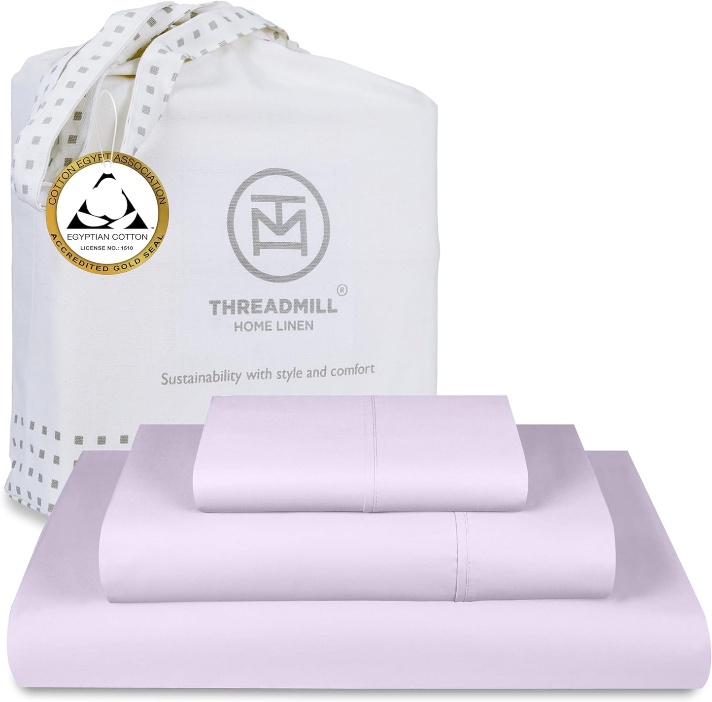 Egyptian Cotton Full Size Sheet Set | 100% Certified Egyptian Cotton Sheets for Full Size Bed | Full Bed Sheets Set 16" Deep Pocket | Soft Sateen 4-Piece Cooling Bedding Set | White