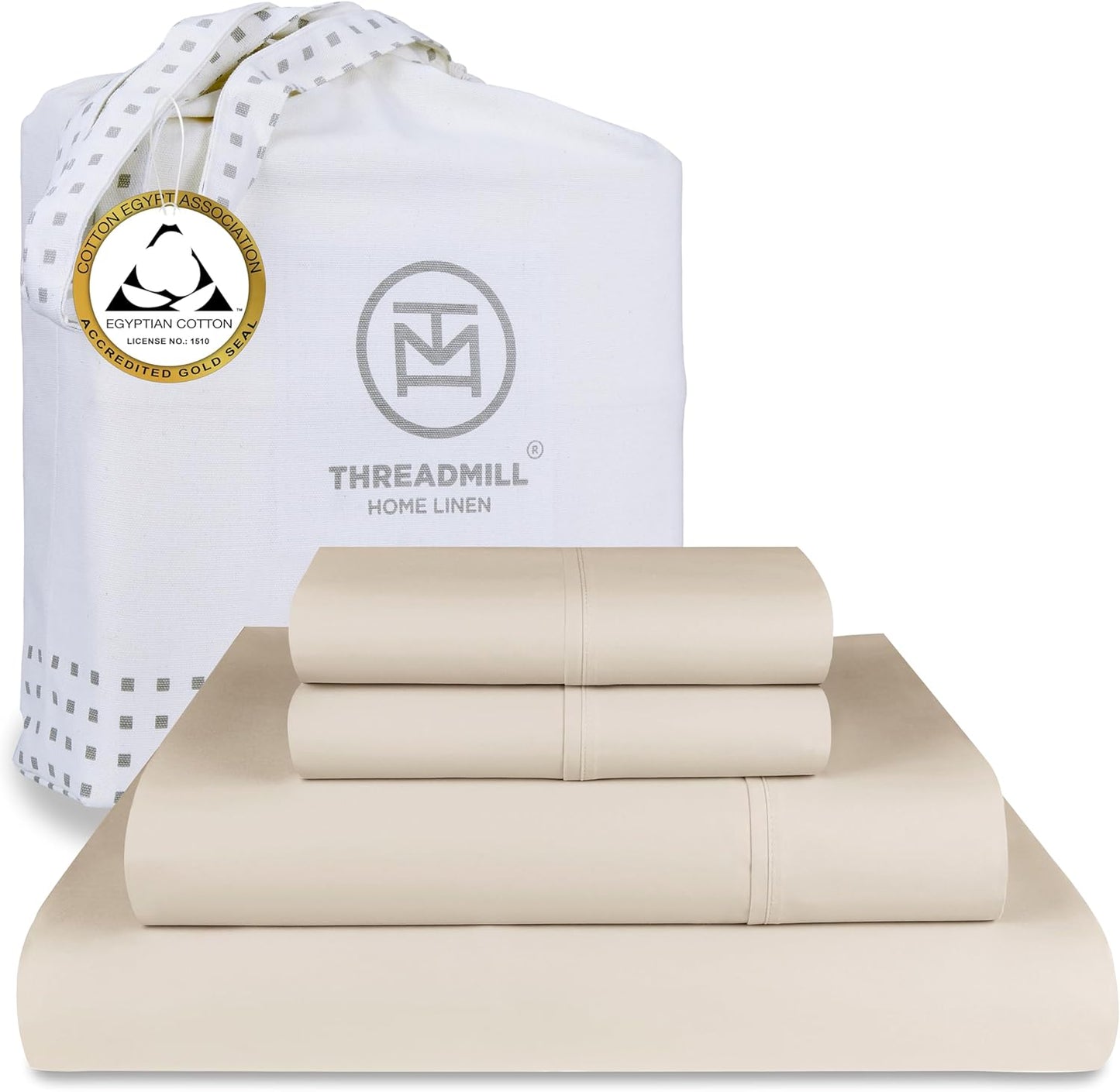 Egyptian Cotton Full Size Sheet Set | 100% Certified Egyptian Cotton Sheets for Full Size Bed | Full Bed Sheets Set 16" Deep Pocket | Soft Sateen 4-Piece Cooling Bedding Set | White